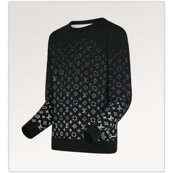 NWT Authentic Louis Vuitton Monogram Degrade Crew neck Sweater BLACK XL, 1A8A1R - Picture 8 of 8